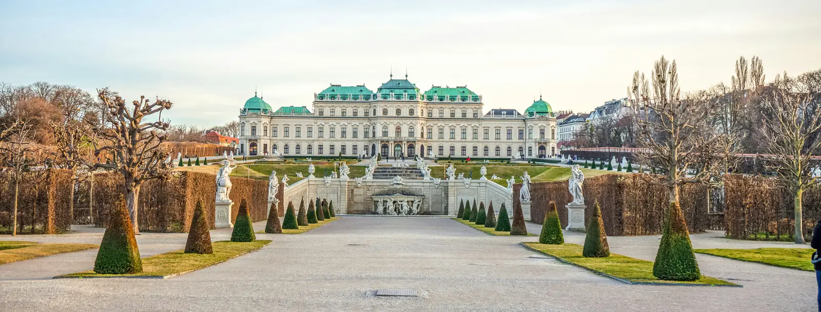 The Belvedere palace in Vienna and its formal gardens.